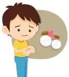 Ilustración de un niño y productos medicinales, relacionada con los usos curativos.