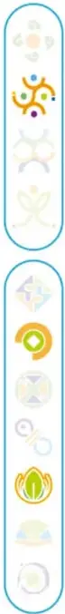 Vaso medidor ilustrado con escala del 50 al 170 y personajes-fruta (pera, naranja, manzana) etiquetado 'Fruta'.