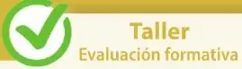 Encabezado del taller de evaluación formativa con un símbolo de verificación.