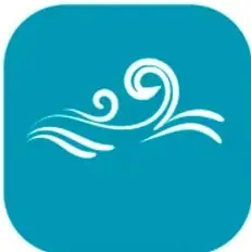 Ilustracion de olas del mar en color azul.