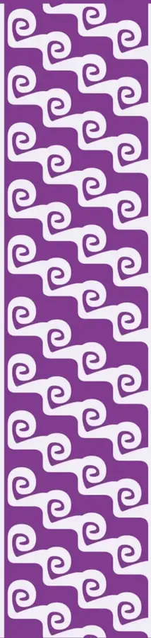 Patrón decorativo con espirales en color morado y blanco, típico de la cultura mexica.