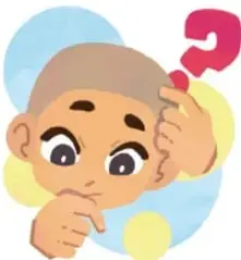 Ilustración de un niño pensativo con signos de interrogación, reflexionando sobre la evaluación.