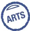 Sello circular azul con la palabra ARTS, indicando actividad CLIL de arte.