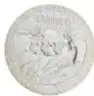 Medalla (anverso) del 450 Aniversario de la llegada de los Agustinos a México 1533-1983, de plata, diámetro 48 mm, de la Casa de Moneda de México.