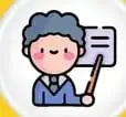 Cuatro círculos coloridos (rosado, amarillo, azul, verde) con iconos (libro, profesor, estudiante leyendo y niño sonriente) conectados a las cuatro preguntas guía.