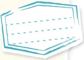 Recuadro hexagonal con líneas punteadas para escribir notas del proyecto.