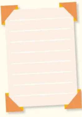 Hoja de papel con esquinas decoradas, espacio para escribir observaciones.