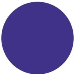 Círculo grande de color azul-violeta sólido, recurso gráfico decorativo que evoca un 'ladrillo' o pieza básica.