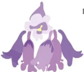 Ilustración del personaje mágico morado de túnicas, con barba blanca, como narrador del cuento.