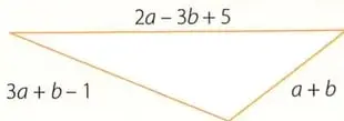Triángulo con lados expresados algebraicamente.