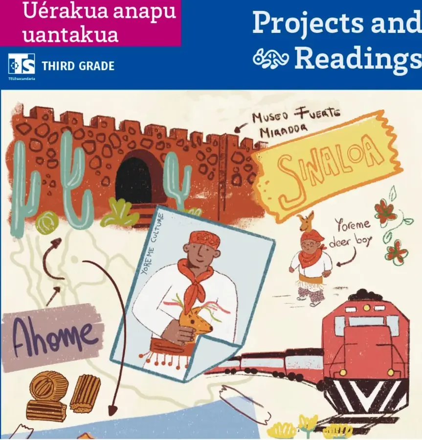Figura 1 de Uérakua anapu uantakua. Projects and Readings. Libro de Educación Telesecundaria Grado 3° Ciclo Escolar 2025 - 2026