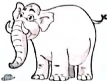 Ilustración de un elefante junto a un ratón para comparar masas muy diferentes.