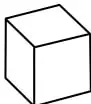 Cuadriculado con el inicio del trazo de un cubo en perspectiva.