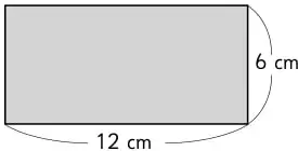 Rectángulo gris con largo 3 cm y ancho 5 cm.