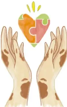 Dos manos alzadas que sostienen un corazón armado con piezas de colores, símbolo de integridad y armonía personal. Crédito: Mariana Isabel Delgadillo / QUÉ TRARO.
