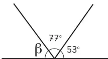 Ángulo recto DBA con rayo BC que forma 25°.