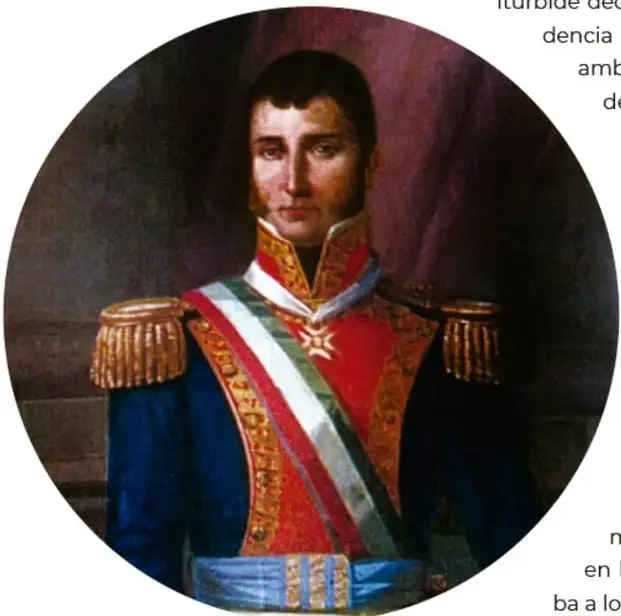 Retrato al óleo atribuido a Primitivo Miranda de Agustín de Iturbide con uniforme militar y banda tricolor, Castillo de Chapultepec, Museo Nacional de Historia.