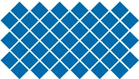 Teselación azul formada por rombos (cuadrados girados 45°) que encajan en una red diagonal.