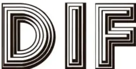 Logotipo tipográfico grande con las letras 'DIF'.