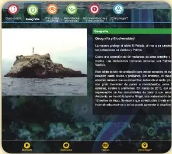 Captura de una sección informativa de la reserva, con texto descriptivo y una fotografía.
