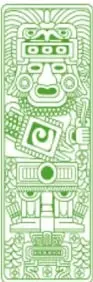 Logotipo de la asignatura Lenguajes: círculo naranja rodeado de cuatro comas verdes.