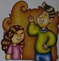 Ilustración de niños comunicándose con burbujas de diálogo.