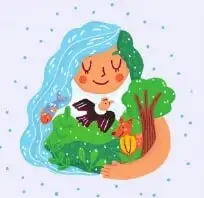 Ilustración de una persona en un entorno natural, relacionada con la reflexión sobre la reciprocidad, el ayllu y la Pacha en el mundo andino.