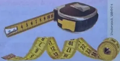 Ilustración de una cinta métrica y un flexómetro.