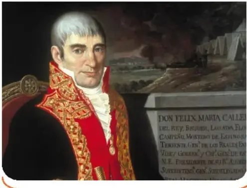 Retrato de Félix María Calleja con uniforme militar y condecoraciones.