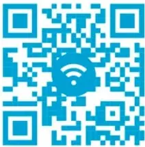 Dos códigos QR azules con símbolo de wifi para escuchar los cantos de las ballenas.