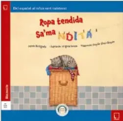 Portada del libro 'Ropa tendida / Sa'ma ndita' con la ilustración de un ropero y ropa tendida.