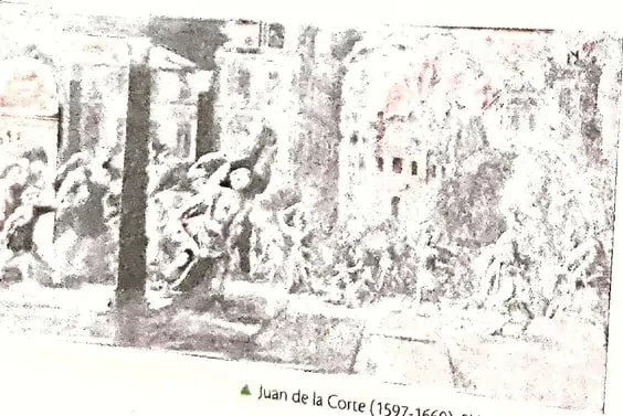 Ilustración en blanco y negro que representa el incendio y la destrucción de Troya.