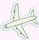 Dibujo de un avión estilo pegatina, verde claro con contorno, relacionado con el diseño postal de la sección.