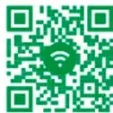 Código QR verde con ondas de señal y enlace bit.ly/3RpbgXa, que conduce a contenidos de investigación sobre círculos, bacterias y virus.