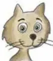 Ilustración de un gato gris que acompaña la actividad del poema "El señor don Gato".
