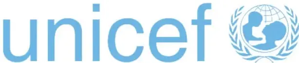 Logotipo de UNICEF en color azul, con el símbolo de la organización (madre e hijo) y el nombre en minúsculas.
