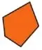 Pentágono naranja usado para calcular el perímetro, con lado de 2 cm.