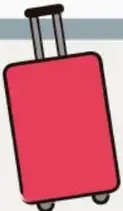 Ilustración de una maleta roja con asa, relacionada con viajes y planes futuros.
