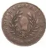 Fotografía del anverso de una moneda de cobre de la República Mexicana, Sinaloa, 1/4 Real, 1865, con ficha de descripción del Museo Numismático Nacional.
