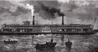 Barco de vapor utilizado en los ríos norteamericanos durante el siglo XIX.