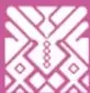 Ornamento geométrico de la colección Ximhai (diseño textil indígena) en color magenta.