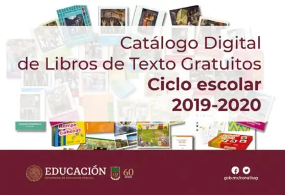 Imagen promocional del Catálogo Digital de Libros de Texto Gratuitos, ciclo escolar 2019-2020, con logotipos de la SEP y CONALITEG.