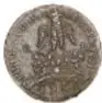 Fotografía del anverso de una Moneda Insurgente de 1811 (8 Reales, Junta de Zitácuaro, plata, 37 mm), con ficha del Museo Numismático Nacional.