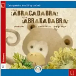 Portada del libro Ahora ¡abracadabra! con un chango entre hojas verdes.