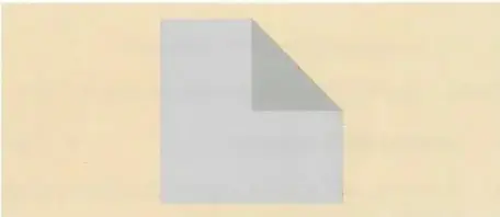 Representación de un cuadrado de papel doblado al llevar una esquina hacia el centro, formando un pentágono irregular.