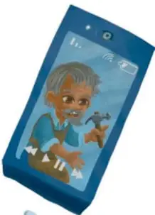 Tablet o teléfono mostrando a un adulto mayor con herramientas, representando la entrevista a un oficio.