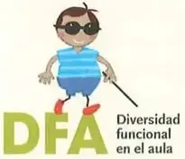 Ilustración y mensaje sobre la diversidad funcional en el aula, que promueve no hacer chistes sobre las dificultades de los compañeros.