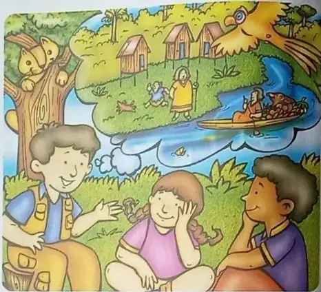 Imágenes alusivas a la actividad: árbol, vivienda destruida, derrumbe.