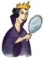 Ilustración de la madrastra con un espejo mágico.