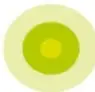 Puntos verdes decorativos que simulan la luz de las luciérnagas.
